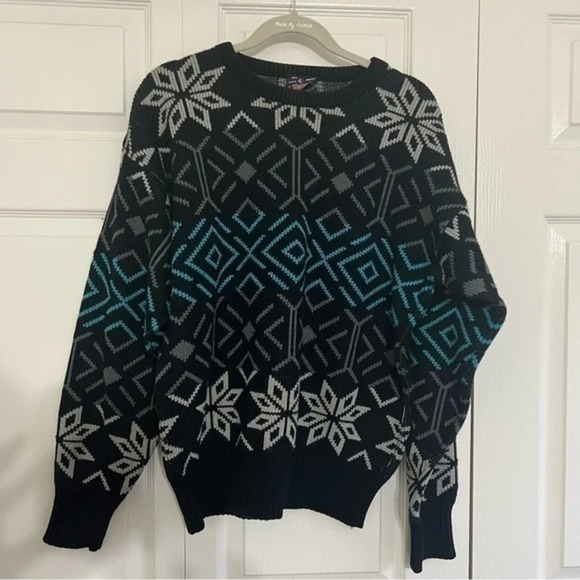 HERMAN’S Vintage Wool Crewneck Ski Sweater – Red & Black – Size Tag L/XL - Picture 2 of 6